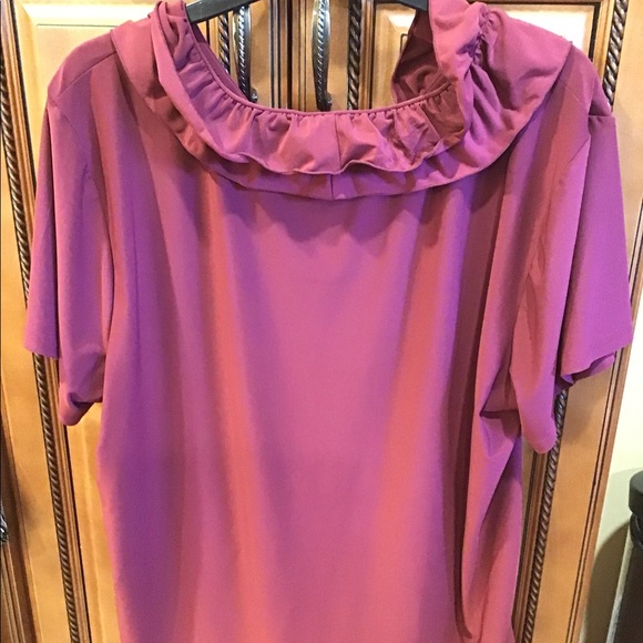 Cato woman top 22/24W made in Indonesia burgundy blouse boho plus size EUC - Picture 8 of 8